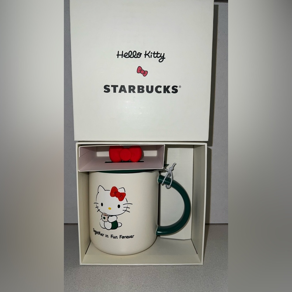 Starbucks x Hello Kitty Ceramic Mug 16 oz Bow Top Cup Sanrio Brand New In Box